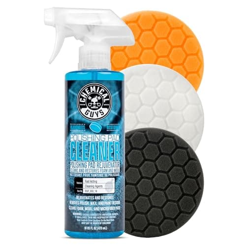 Chemical Guys Hex-Logic Buffing Pad Sampler Kit with Cleaner (6.5 in, 4-Piece)
